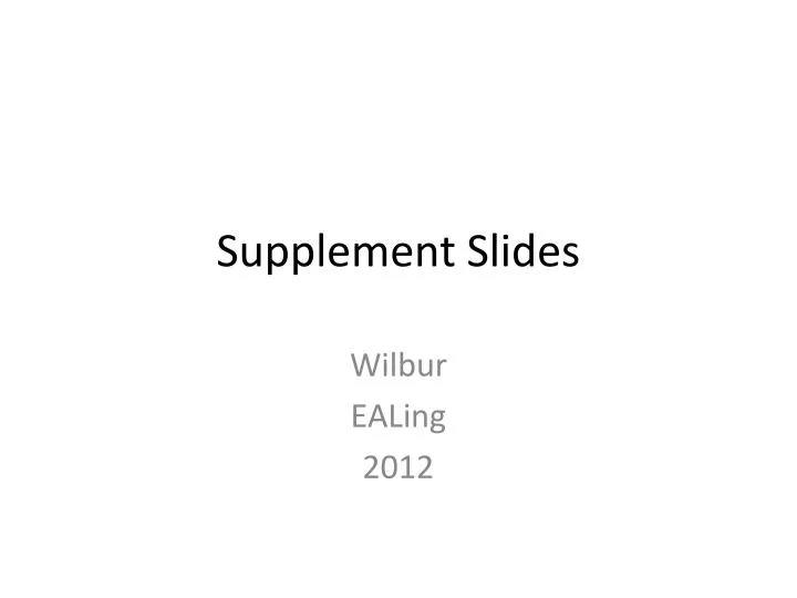 supplement slides
