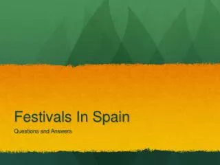 Festivals In Spain