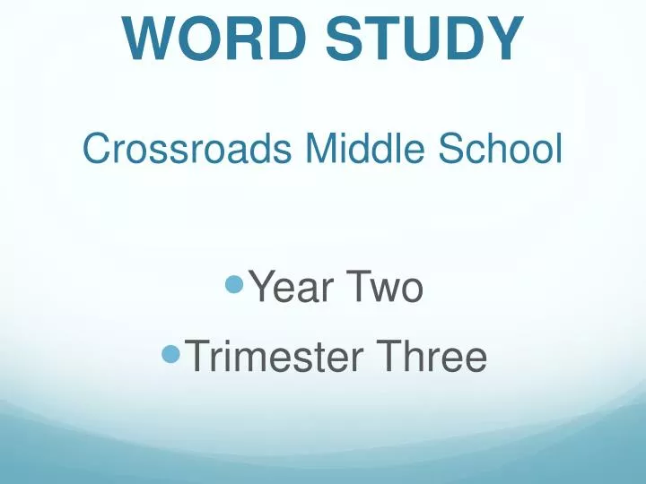 word study crossroads middle school