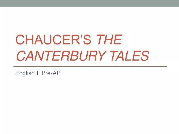 chaucer s the canterbury tales