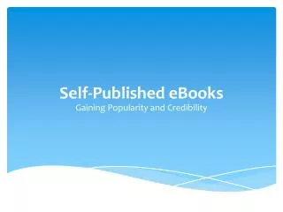 Self-Published eBooks