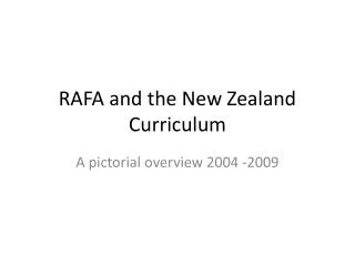 RAFA and the New Zealand Curriculum