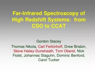 Far-Infrared Spectroscopy of High Redshift Systems: from CSO to CCAT