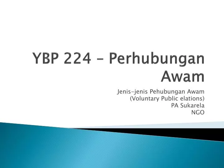 ybp 224 perhubungan awam