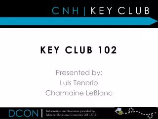 KEY CLUB 102