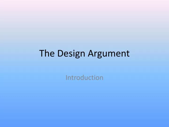 the design argument