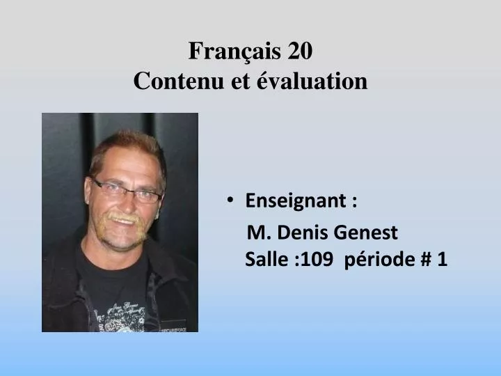 fran ais 20 contenu et valuation