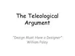 The Teleological Argument - slide 1