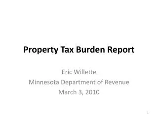 Property Tax Burden Report