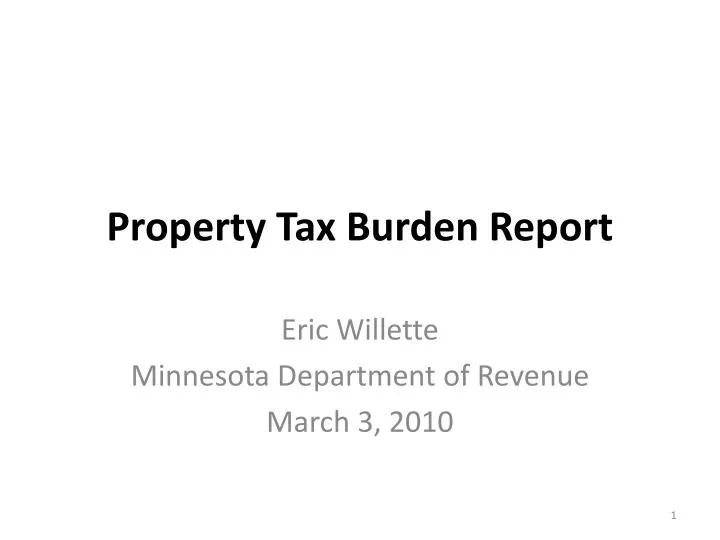 property tax burden report