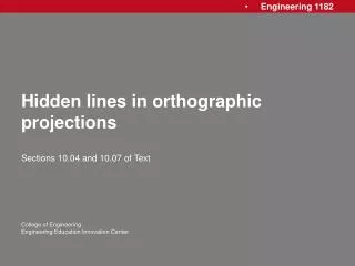 Hidden lines in orthographic projections