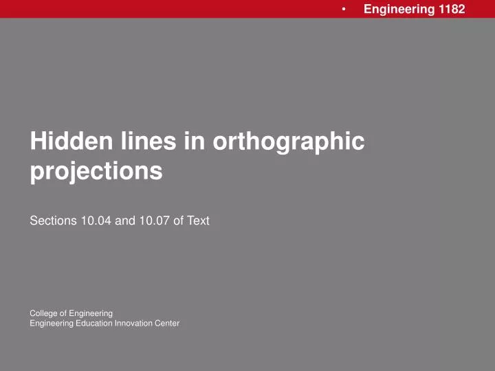 hidden lines in orthographic projections