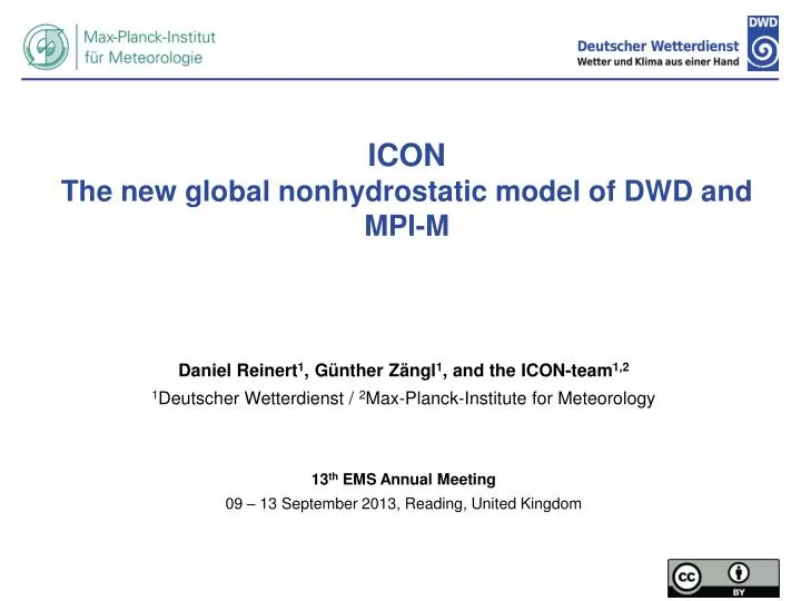 icon the new global nonhydrostatic model of dwd and mpi m
