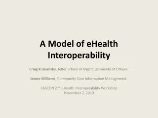A Model of eHealth Interoperability