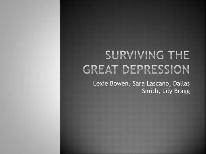 surviving the great depression