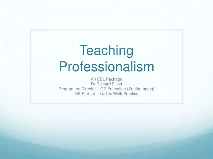 teaching professionalism