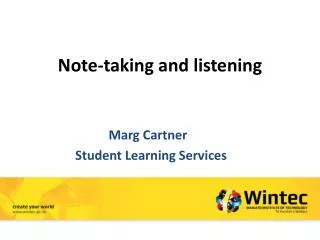 Note-taking and listening
