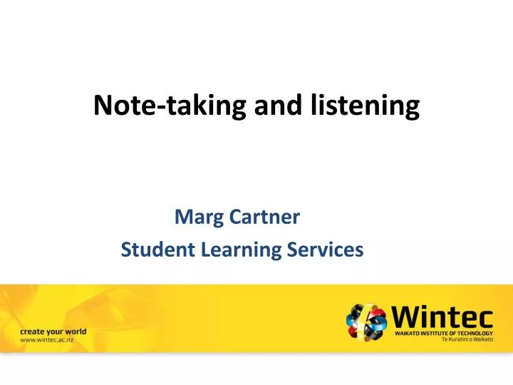 note taking and listening