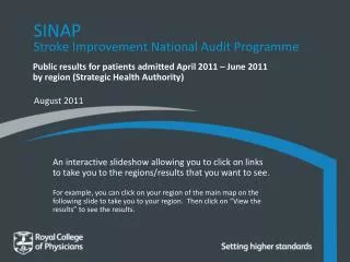 SINAP Stroke Improvement National Audit Programme