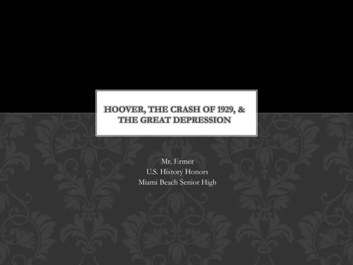 hoover the crash of 1929 the great depression