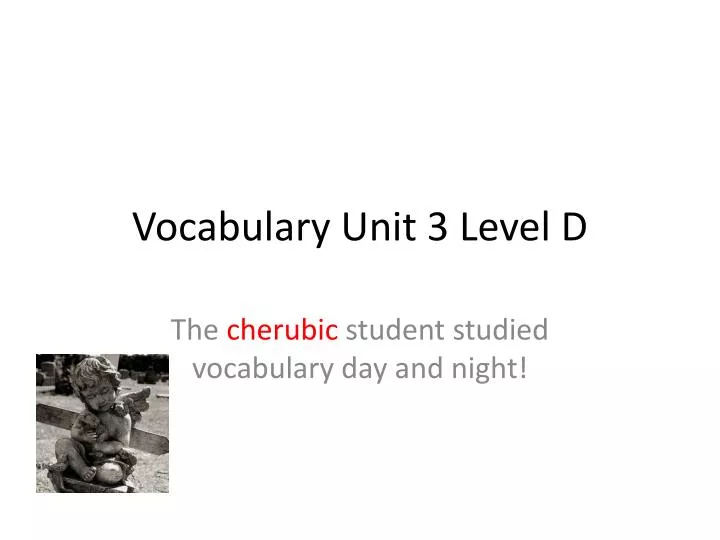 vocabulary unit 3 level d
