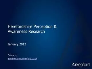 Herefordshire Perception &amp; Awareness Research