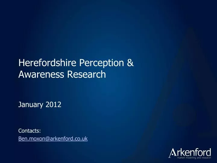 herefordshire perception awareness research