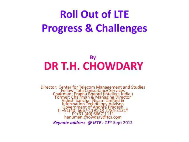 roll out of lte progress challenges