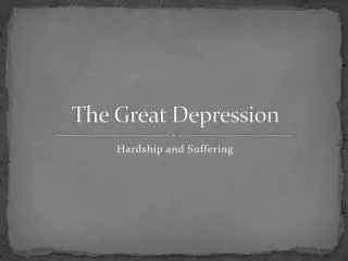 The Great Depression