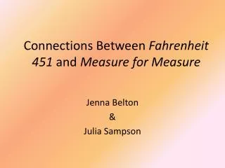 connections between fahrenheit 451 and measure for measure