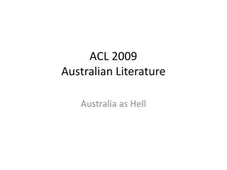 ACL 2009 Australian Literature