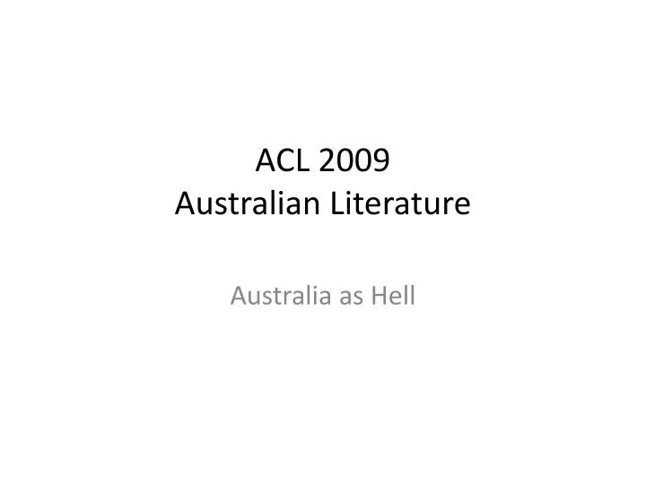 acl 2009 australian literature