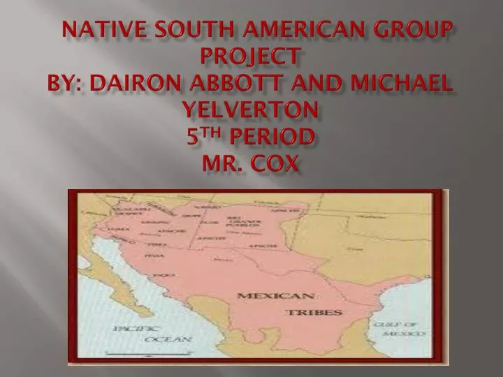 native south american group project by dairon abbott and michael yelverton 5 th period mr cox
