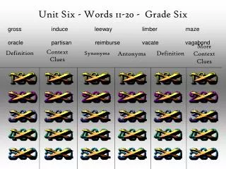 Unit Six - Words 11-20 - Grade Six