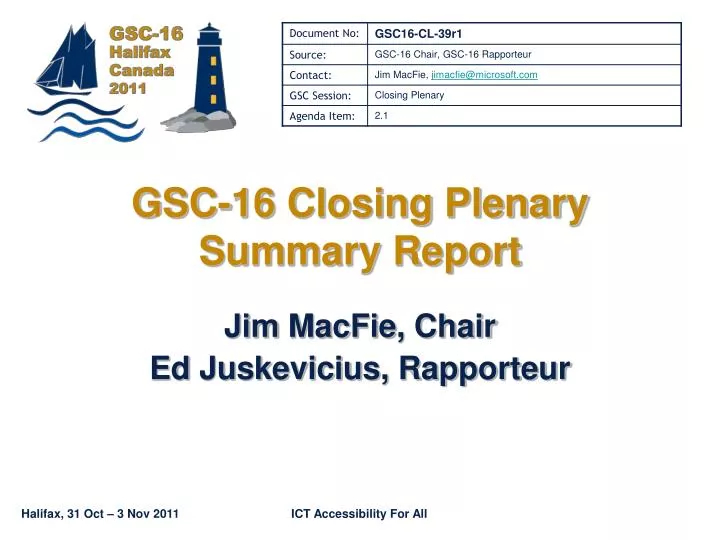 gsc 16 closing plenary summary report
