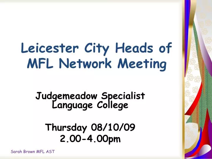 leicester city heads of mfl network meeting