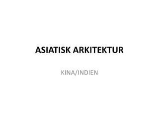 asiatisk arkitektur