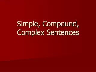 simple compound complex sentences