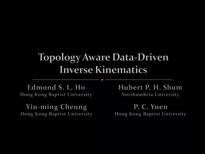 topology aware data driven inverse kinematics