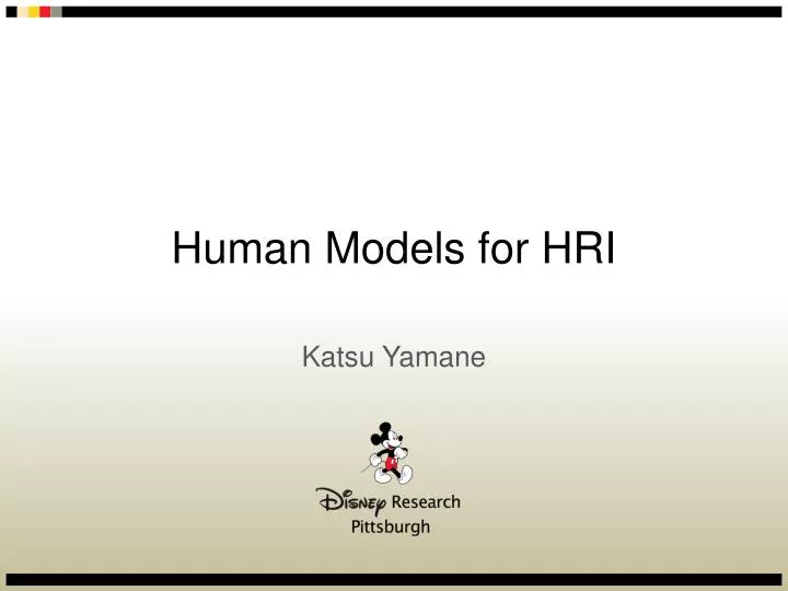 human models for hri