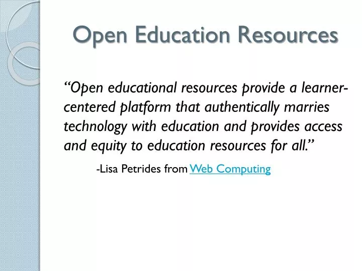 open education resources