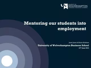 Mentoring our students into employment