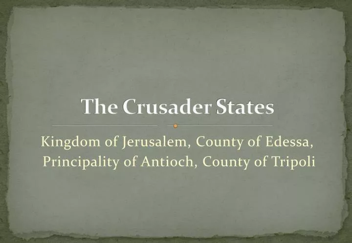 the crusader states
