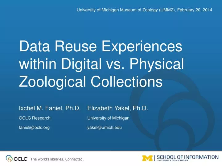 data reuse experiences within digital vs physical zoological collections