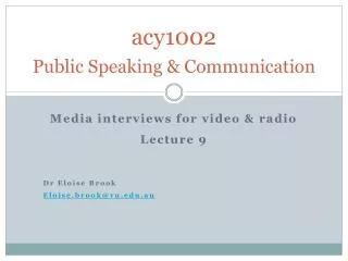 acy1002 Public Speaking &amp; Communication
