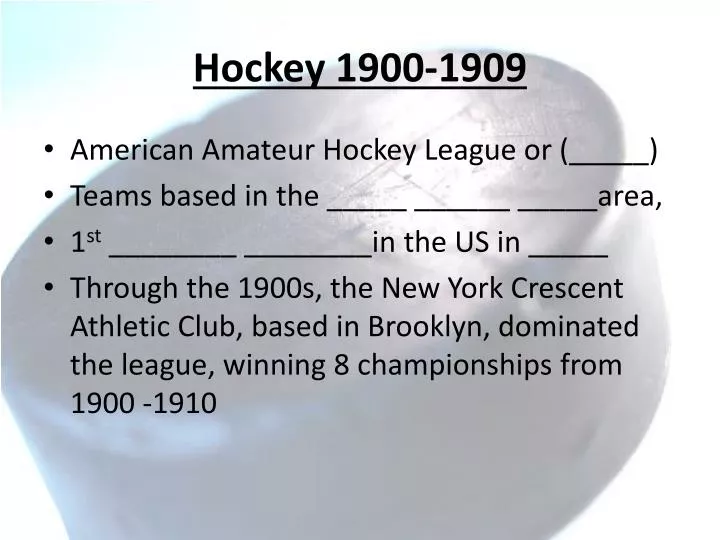 hockey 1900 1909