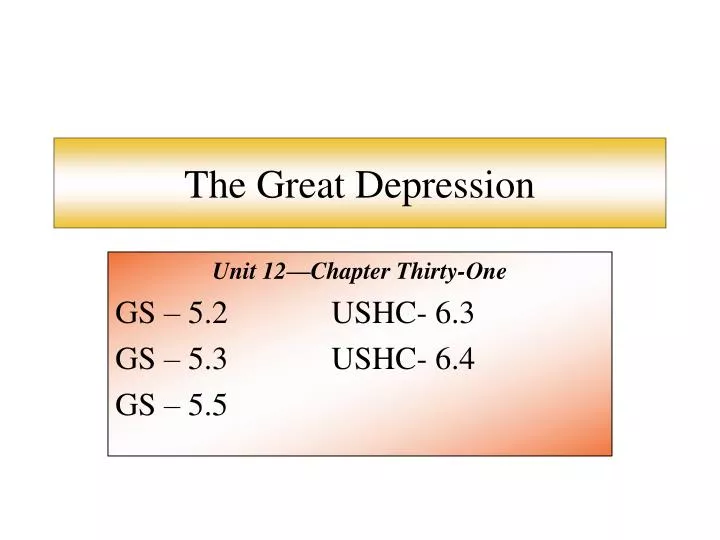 the great depression