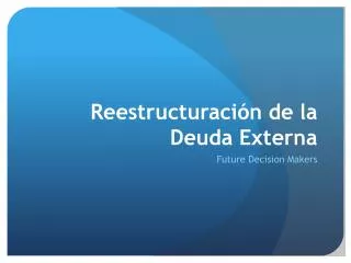 reestructuraci n de la deuda externa