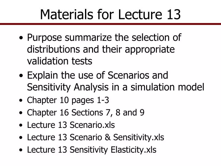 materials for lecture 13