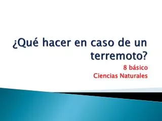 qu hacer en caso de un terremoto